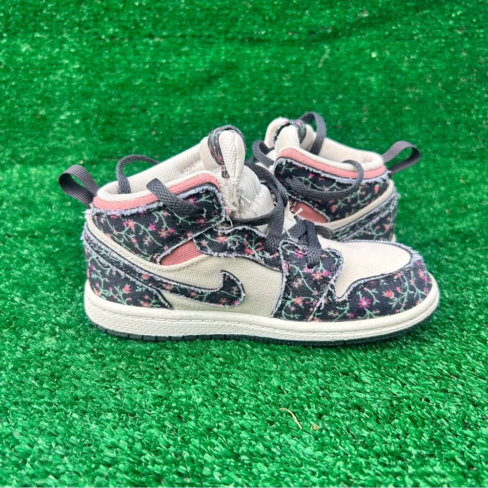 Jordan 1 Mid SE Anthracite Sail Red Stardust TD FJ3447 001 Toddler 10C Nike Air - Picture 5 of 9